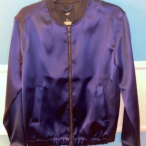 H&M Men’s Navy Satin Bomber